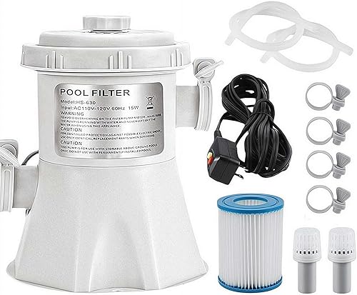 Bomba de filtro de piscina de 300 GPH para piscinas pequeñas sobre el suelo, bomba de filtro para piscinas sobre el suelo, bombas de circulación de