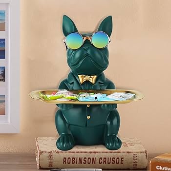 ブルドッグデスク収納トレイスタチューコインピギーバンク収納動物　ブラック Amazon.co.jp: 樹脂ブルドッグデスク収納トレイスタチューコイン