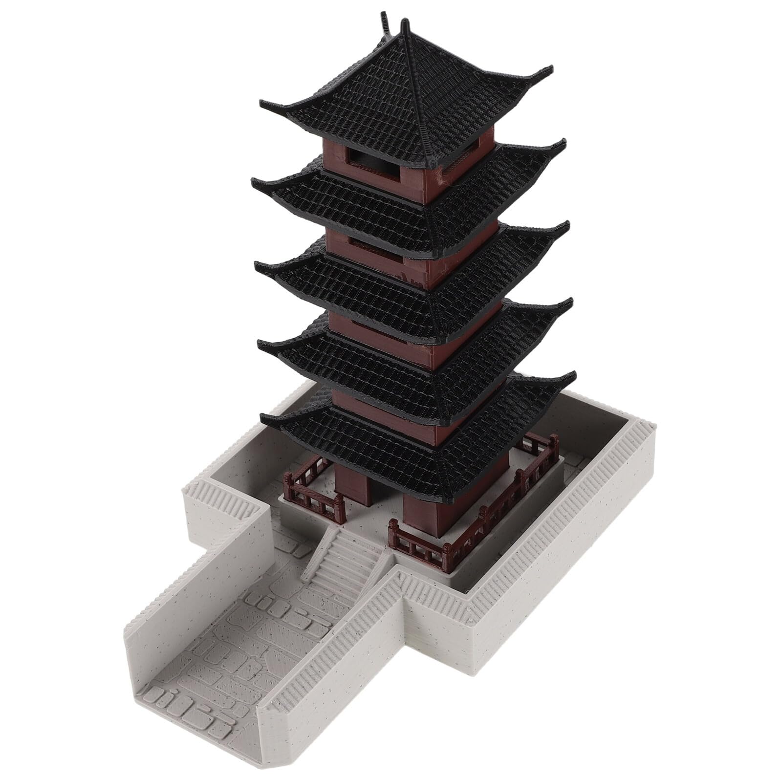 TOPPERFUN Miniatura di Torre Cinese a Cinque Piani Statua Decorativa per Bonsai e Acquari Statuetta da Giardino Asiatica per Terrari e Decorazione Casa