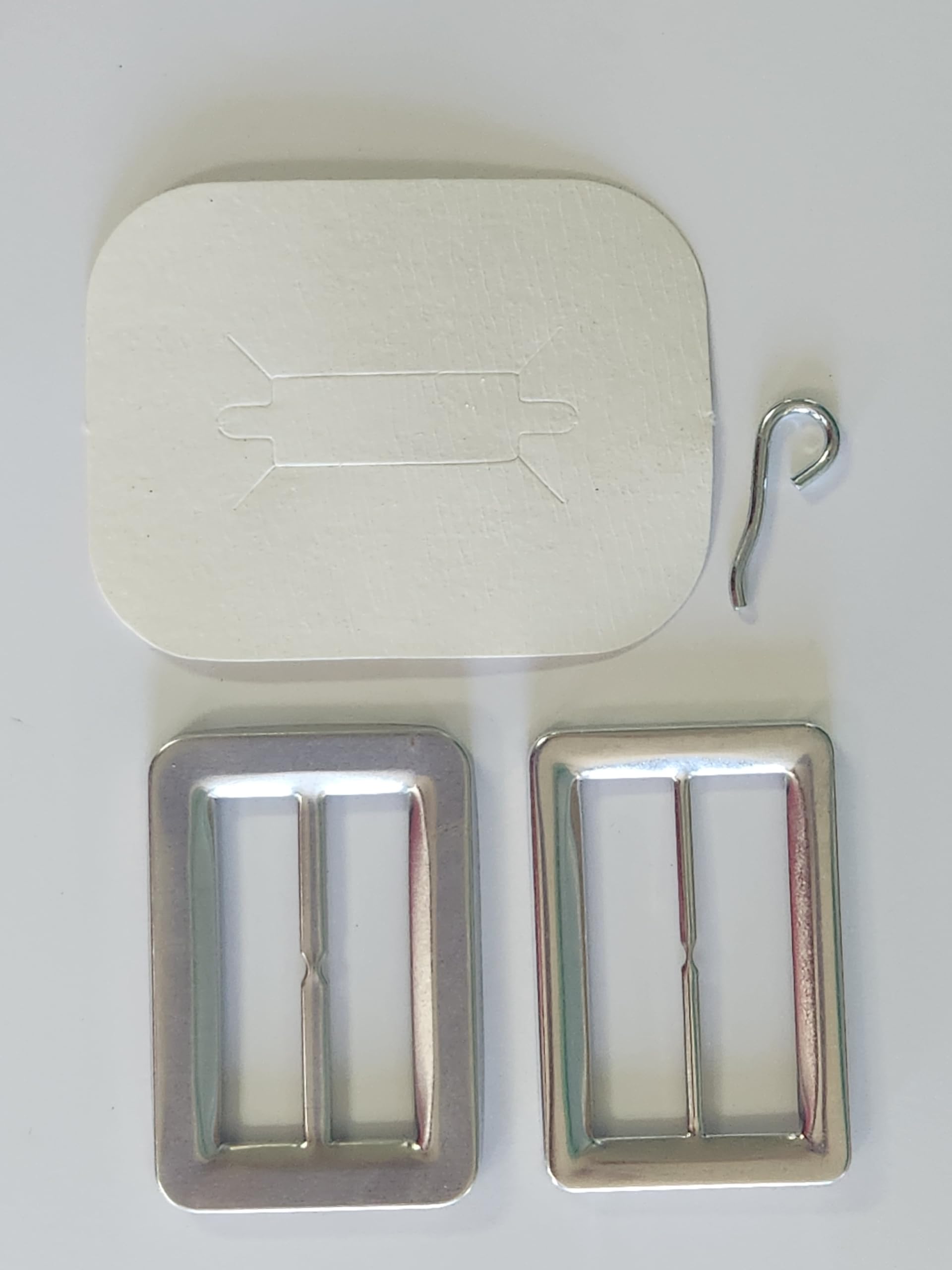 Maxant Button BK-110 Rectangle Buckle Cover Kit, 2", Silver