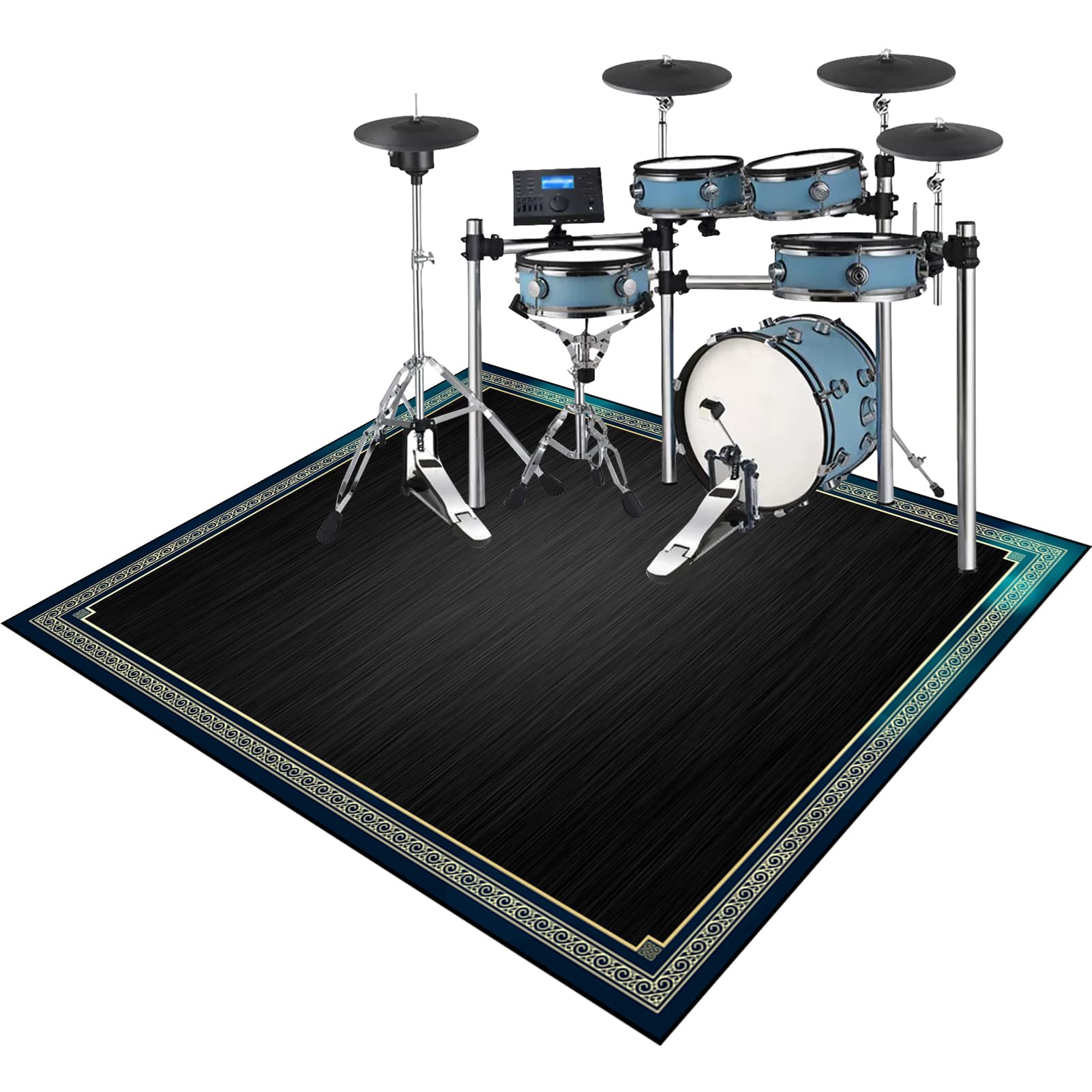 230 x 180 cm Tappeto per Batteria Acustica Tappeto Drum Antiscivolo Tamburo Tappeto, Tappeto Batteria Elettronica Professionale Assorbimento degli Urti Insonorizzato Antiscivolo Tappeto a Tamburo