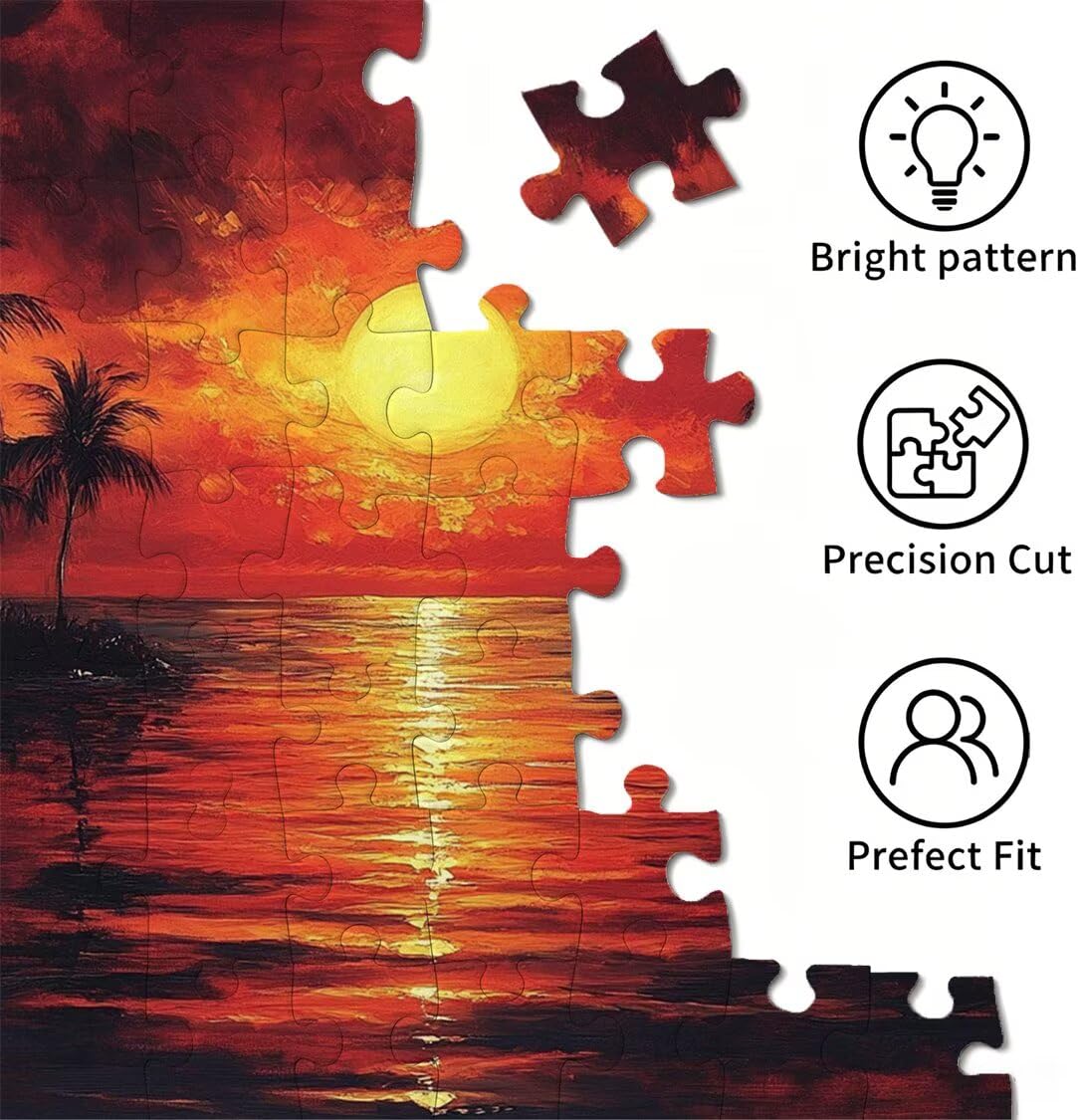 Puzzle 1000 Pièces Coucher de Soleil Puzzles Classiques Abstrait n-430