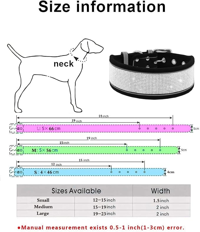 Collar para Perro con Cristales y Banda Reflectiva Ajustable S 12-15" miniatura 2