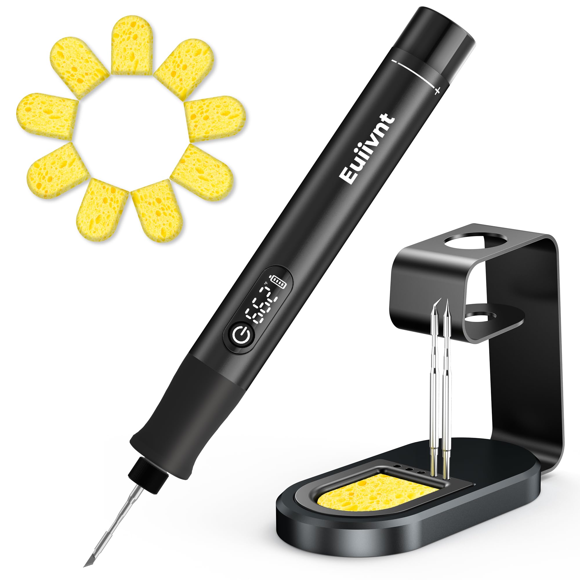 Fer à souder sans fil à chauffe rapide 7s et température réglable pour électronique