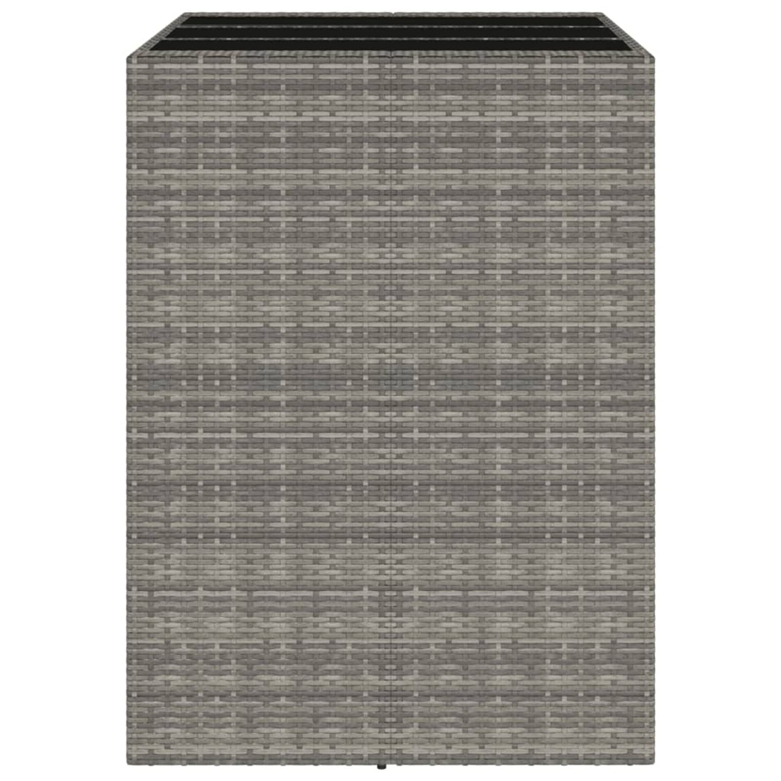 Lechnical Tavolo da Bar con Piano in Vetro Grigio 105x80x110cm Polyrattan,Mobili,Mobili da Giardino,Tavoli da Giardino(SPU:362595)
