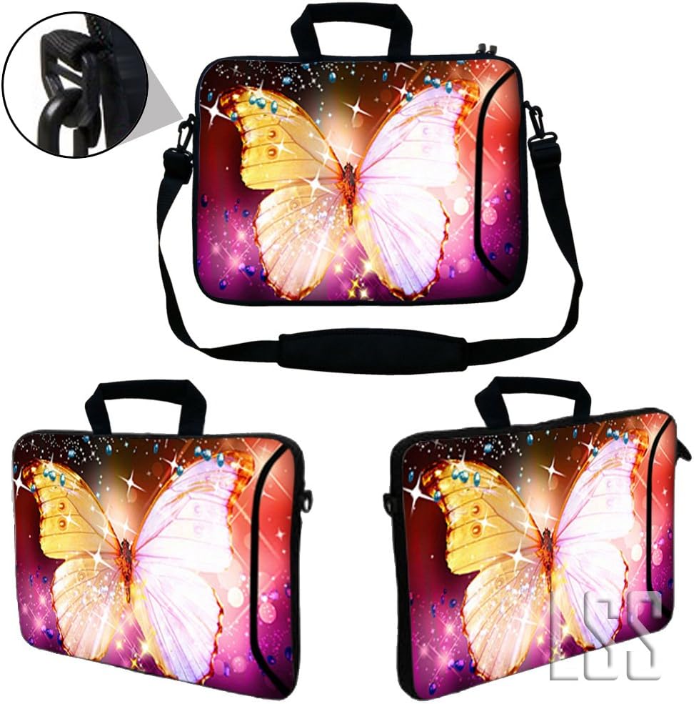 LSS 13.3 inch Laptop Sleeve Bag Notebook with Extra Side Pocket, Soft Carrying Handle & Removable Shoulder Strap for 12" 12.1" 13" 13.3" Apple MacBook Air, GW, Acer, Aspire Asus, Dell, HP, Sony,