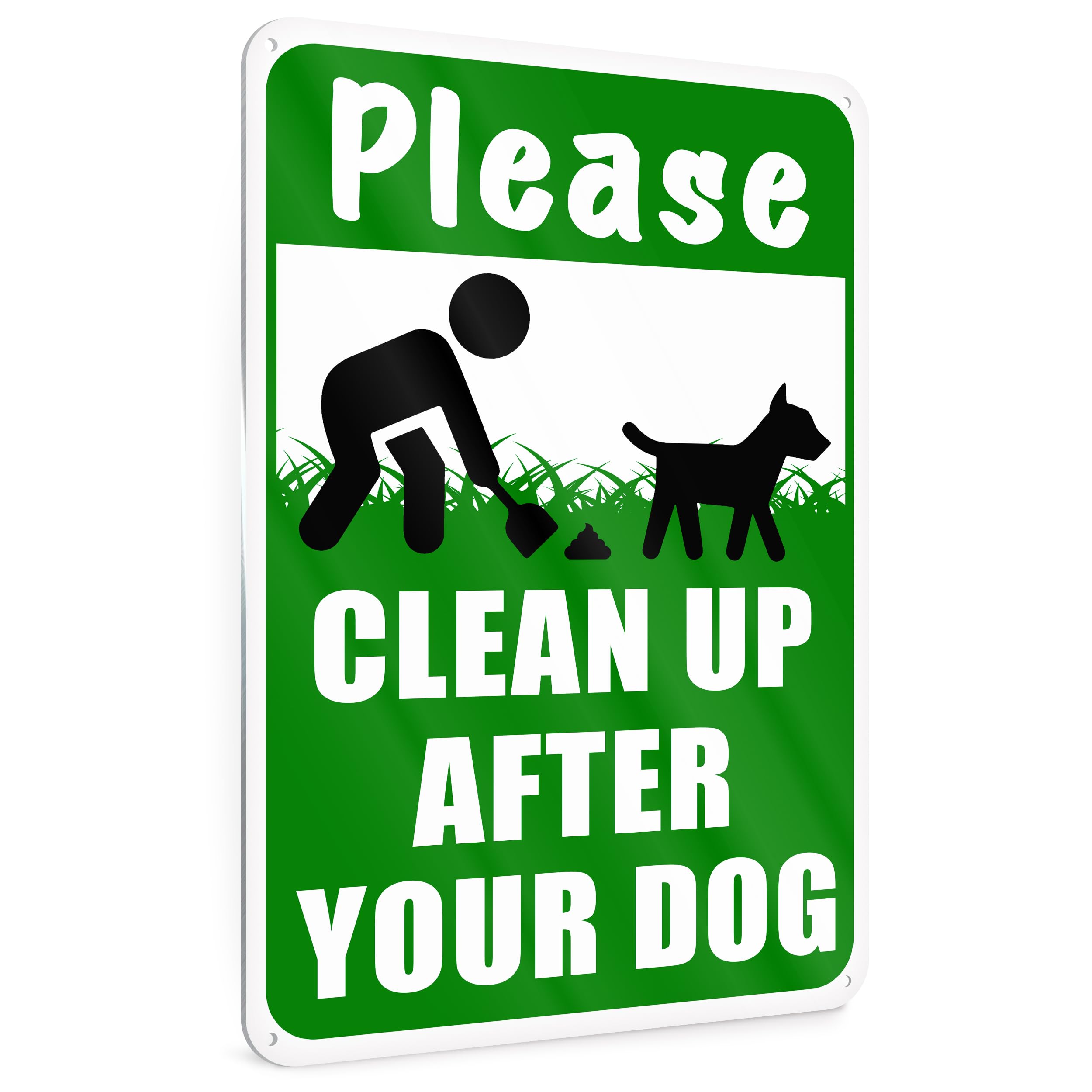 Please Clean Up After Your Pet Sign,in. Plastic w/Center Holes | Size: 8x8, NHE-16781 | by