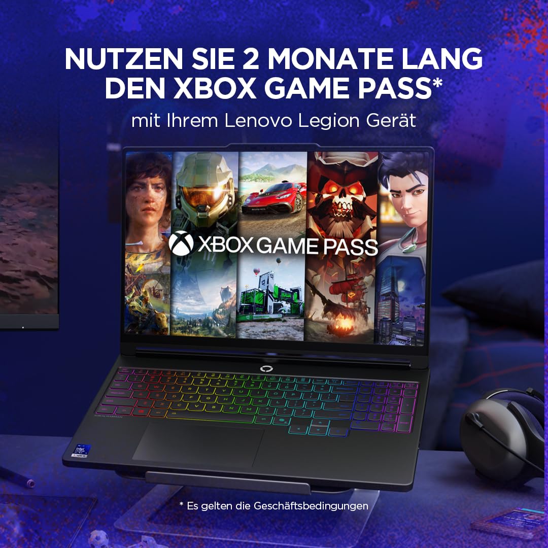 Lenovo Legion 5i Gaming AI Laptop | 15.3" WQXGA OLED 165Hz | Intel Core Ultra 7 356H | 32GB RAM | 1TB SSD | NVIDIA GeForce RTX 5060 | Windows 11 | QWERTZ | Schwarz | 3 Monate GamePass