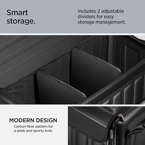 Miniatura 4 de Spigen Organizador universal plegable para maletero con tapa para Tesla Model Y Juniper (202526), modelo 3YSXCybertruck, SUV, sedán y más (negro)