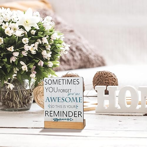 Miniatura 4 de Namalu Decoración de escritorio con citas inspiradoras, regalos para mujeres, Sometimes You Forget You Are Awesome Oficina Motivacional Decoración