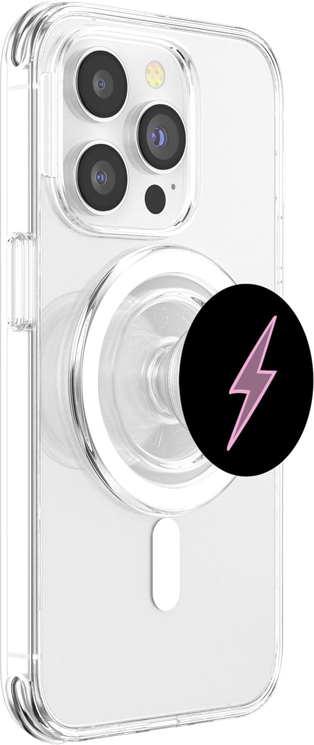 Lightning Bolt Pink For Women Idea Gift Storm Chaser Thunder PopSockets MagSafe PopGrip for iPhone