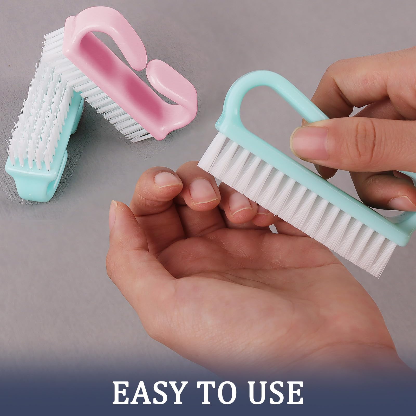 Paquete de 10 cepillos de uñas con mango, kit de cuidado de uñas de manos y dedos con cepillos de limpieza profunda, kit de herramientas de fregado para hombres y mujeres 4