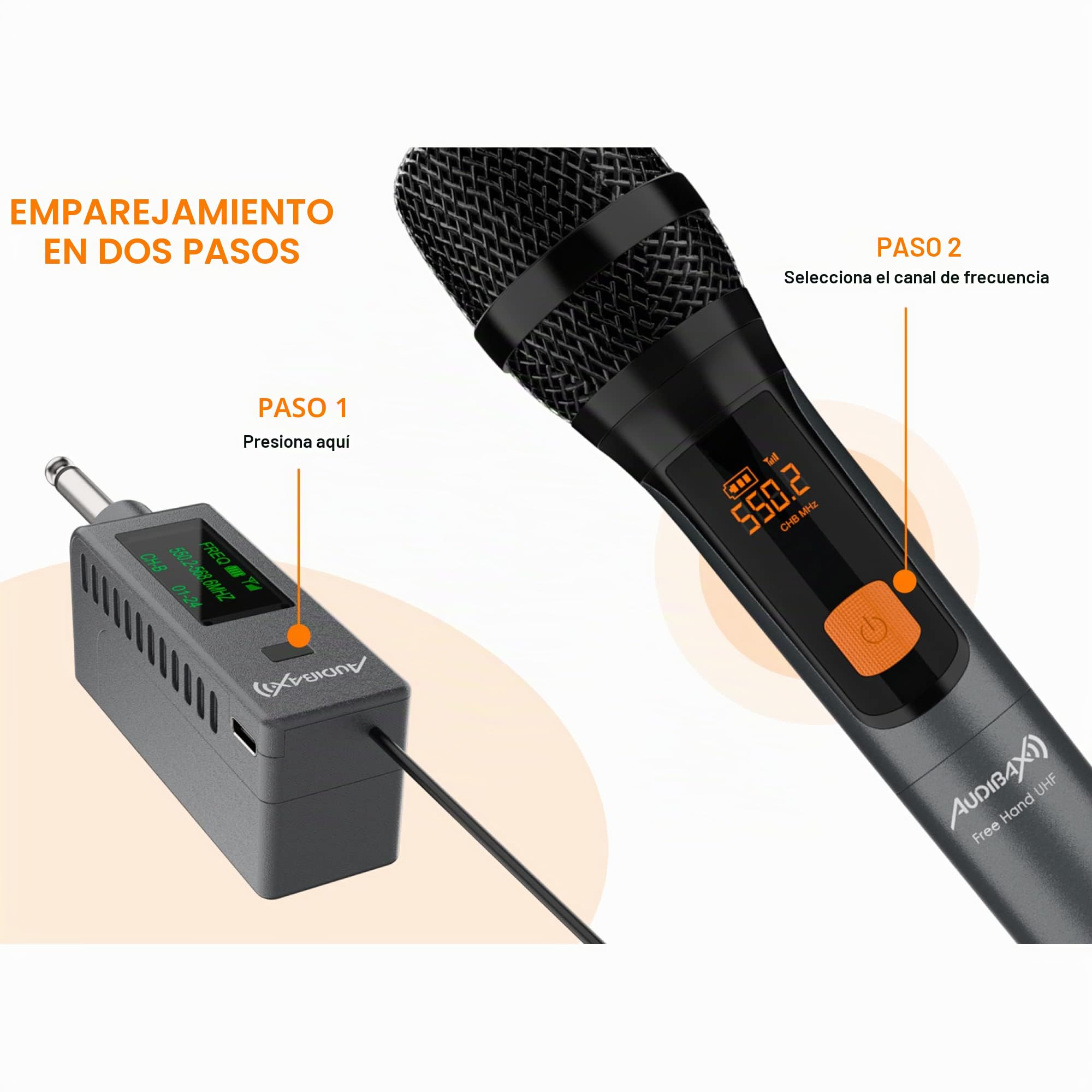 Audibax Missouri Free Hand UHF Micrófono Mano Inalámbrico