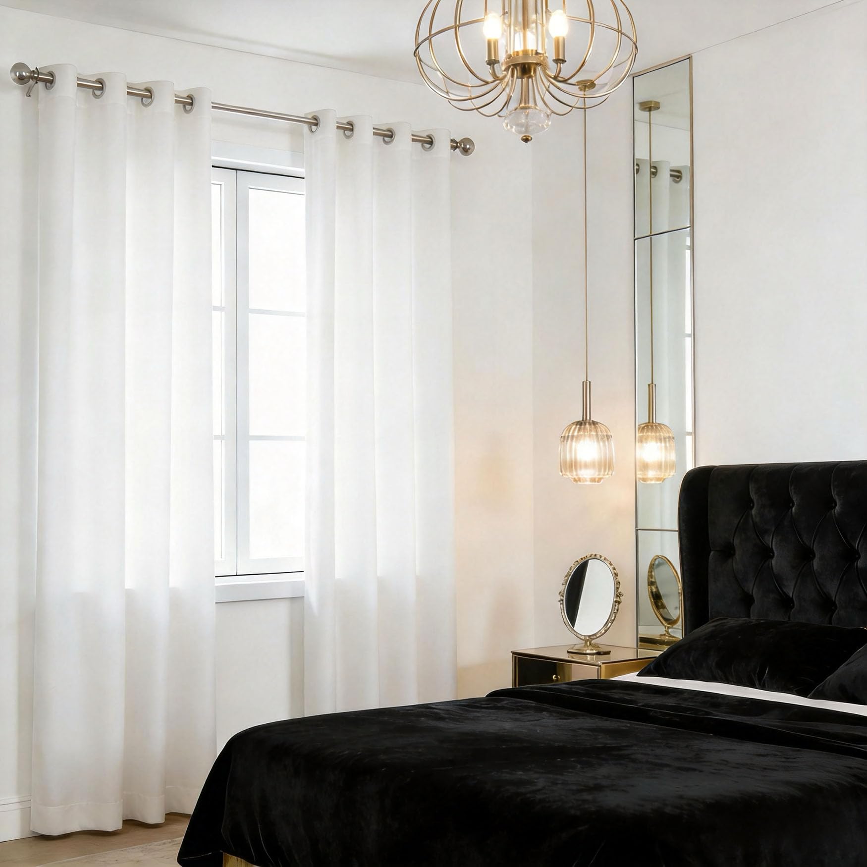 Bloquer la lumiere et le froid avec le rideau opaque blanc à oeillets