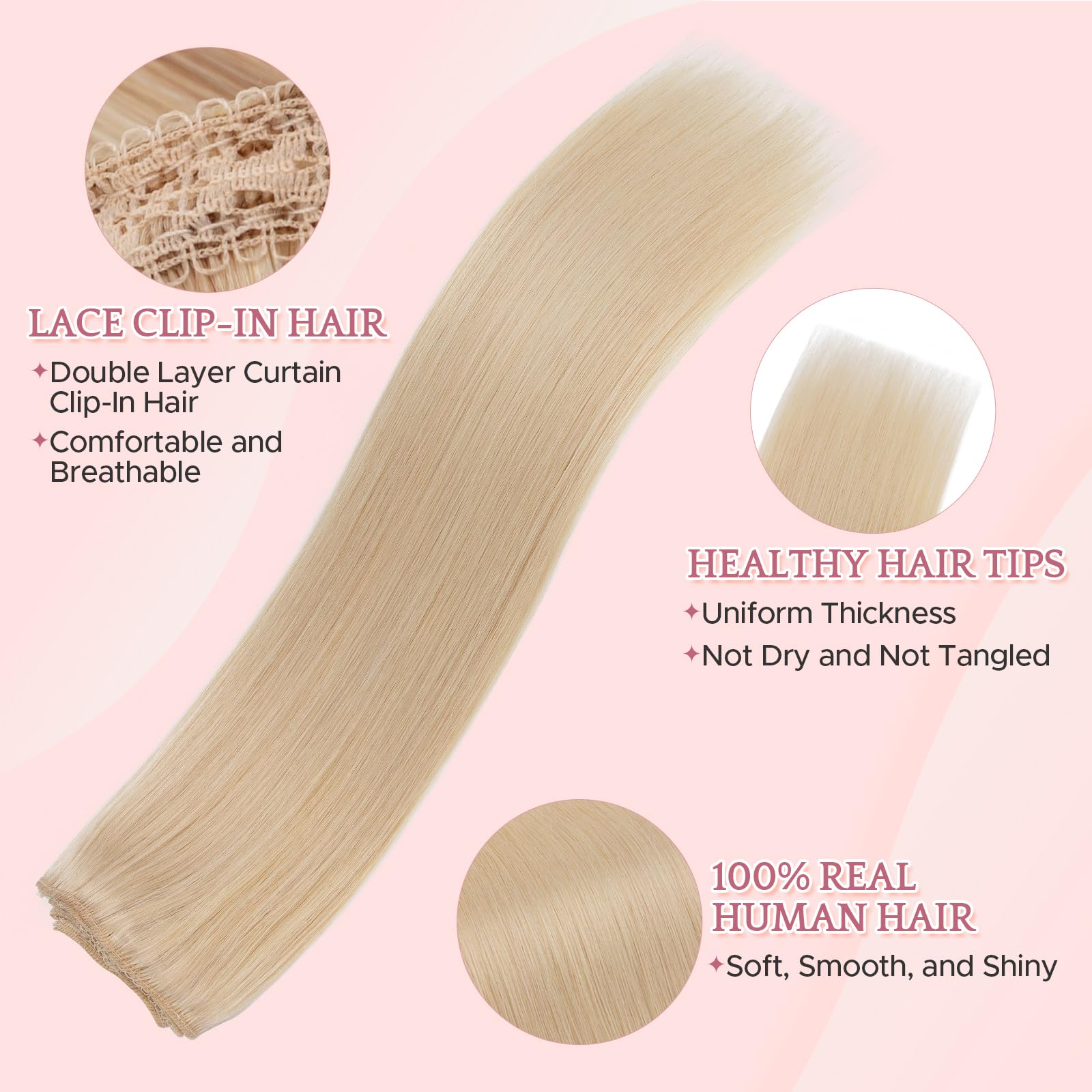 SEGOHAIR Clip in Hair Extensions Real Human Hair - Image 3