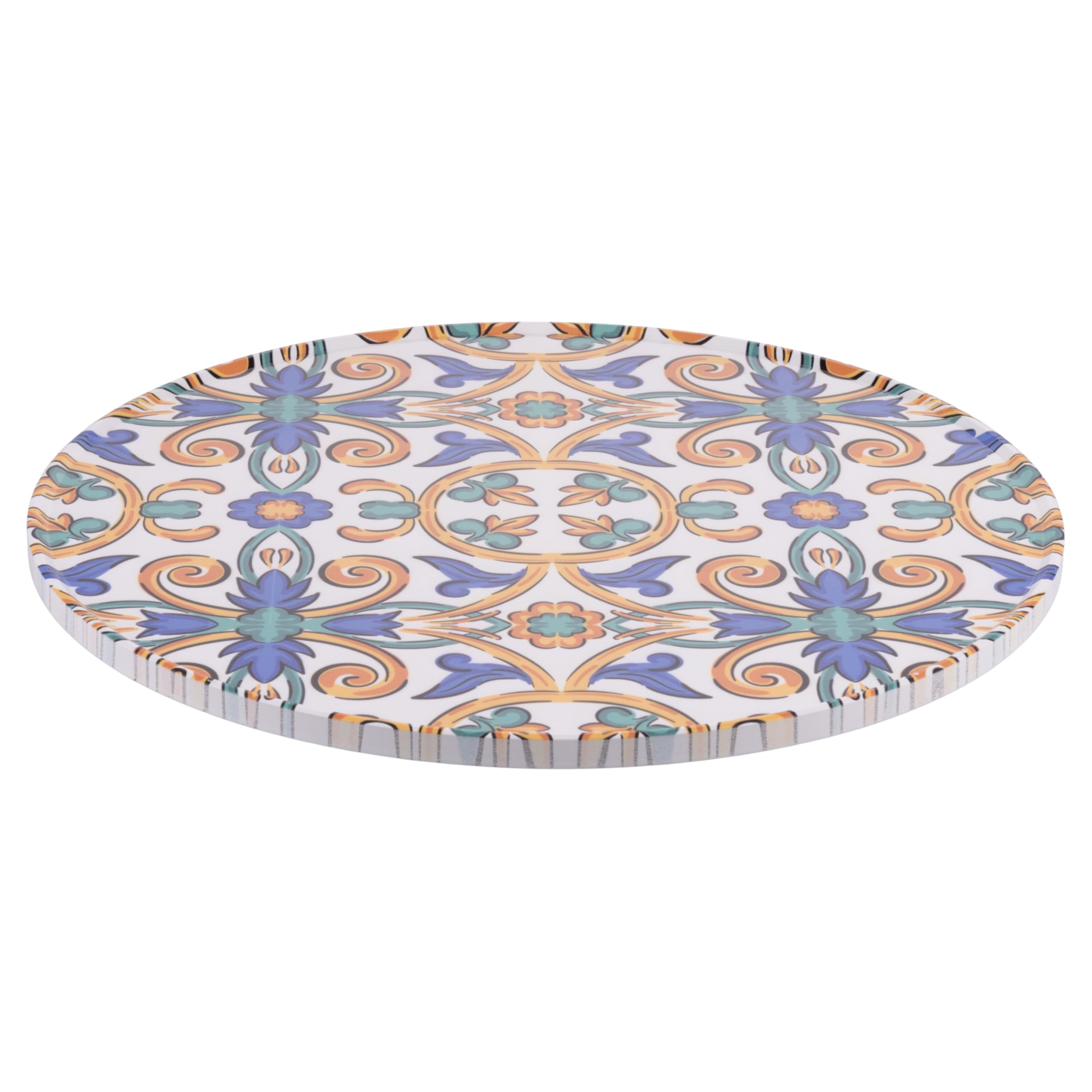 Zestaw 4 talerzy do pizzy z kamionki, Ø 33,5 cm, dekoracja portugalska, Lizbona