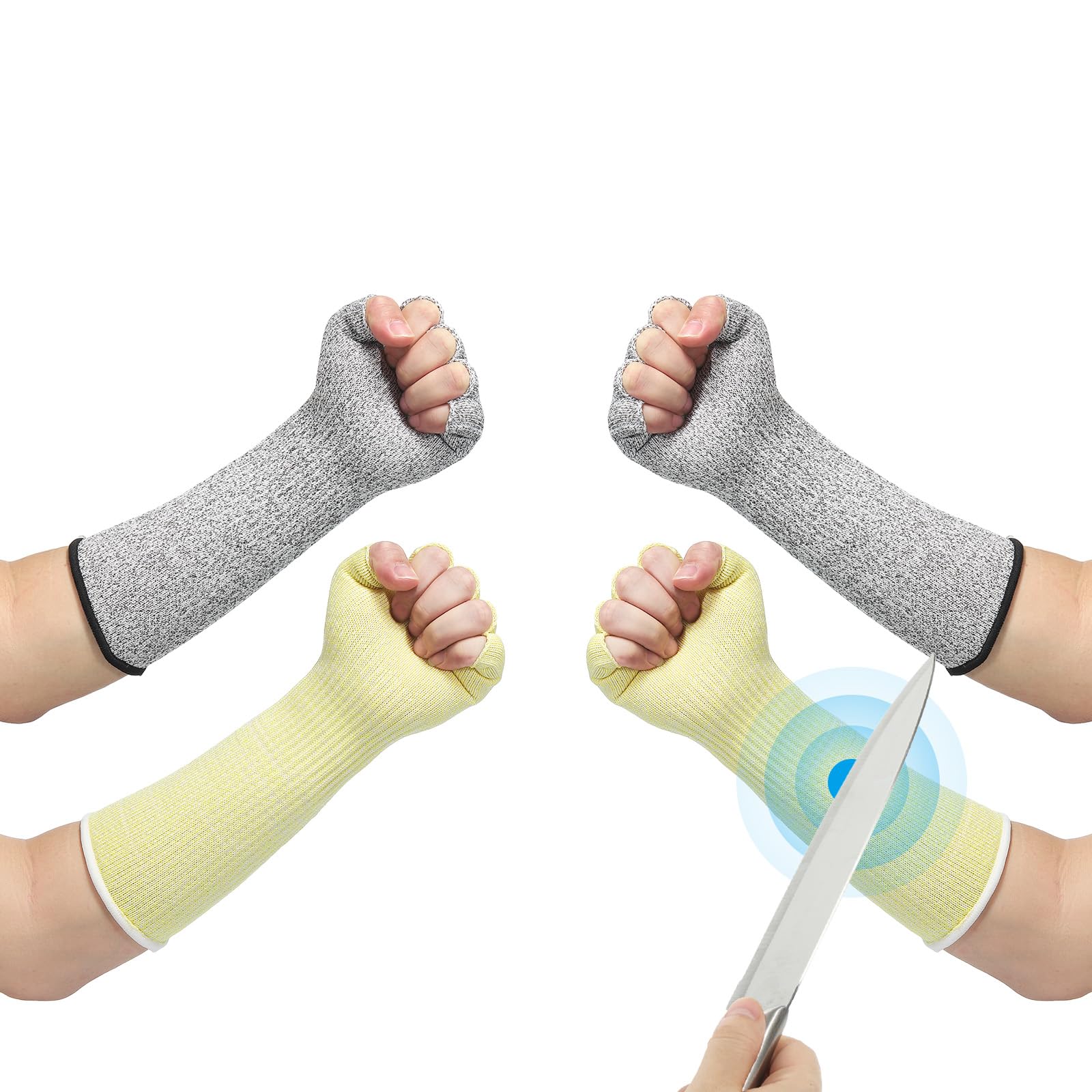PATIKIL 12 Inch Cut Resistant Sleeves with Finger Grips