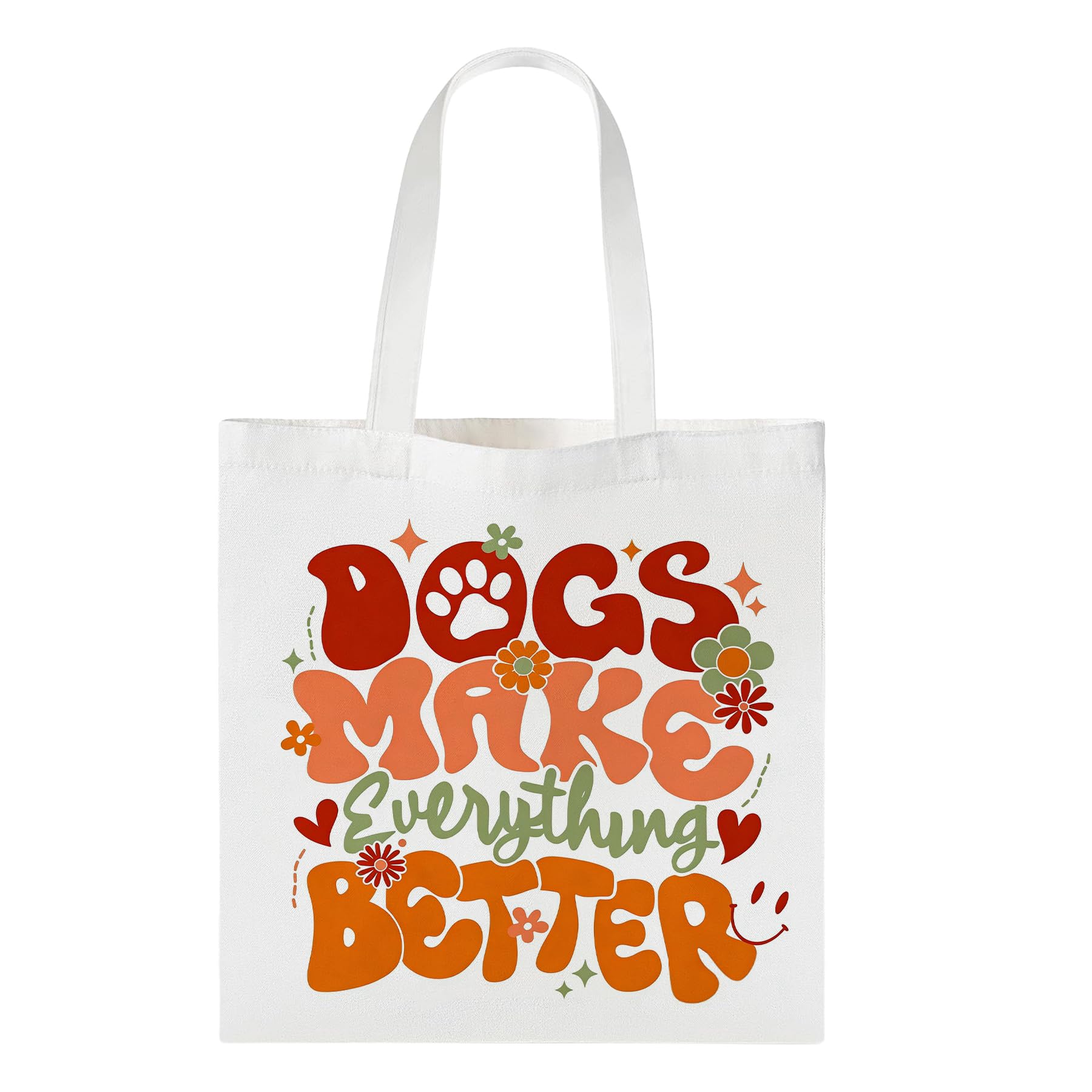 Wasise Dog Tote Bag - Cute Canvas Tote, Reusable Shopping Bag for Women, Aesthetic Retro Dog Lover Gifts, Large Capacity Shoulder Bags for Pet Supplies Daily Commute, Birthday Gifts For Dogs Lovers