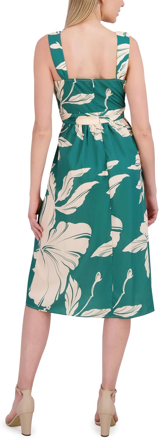 Laundry by Shelli Segal Women's Sleeveless V Neck Casual Chic Midi Dress - Image 3