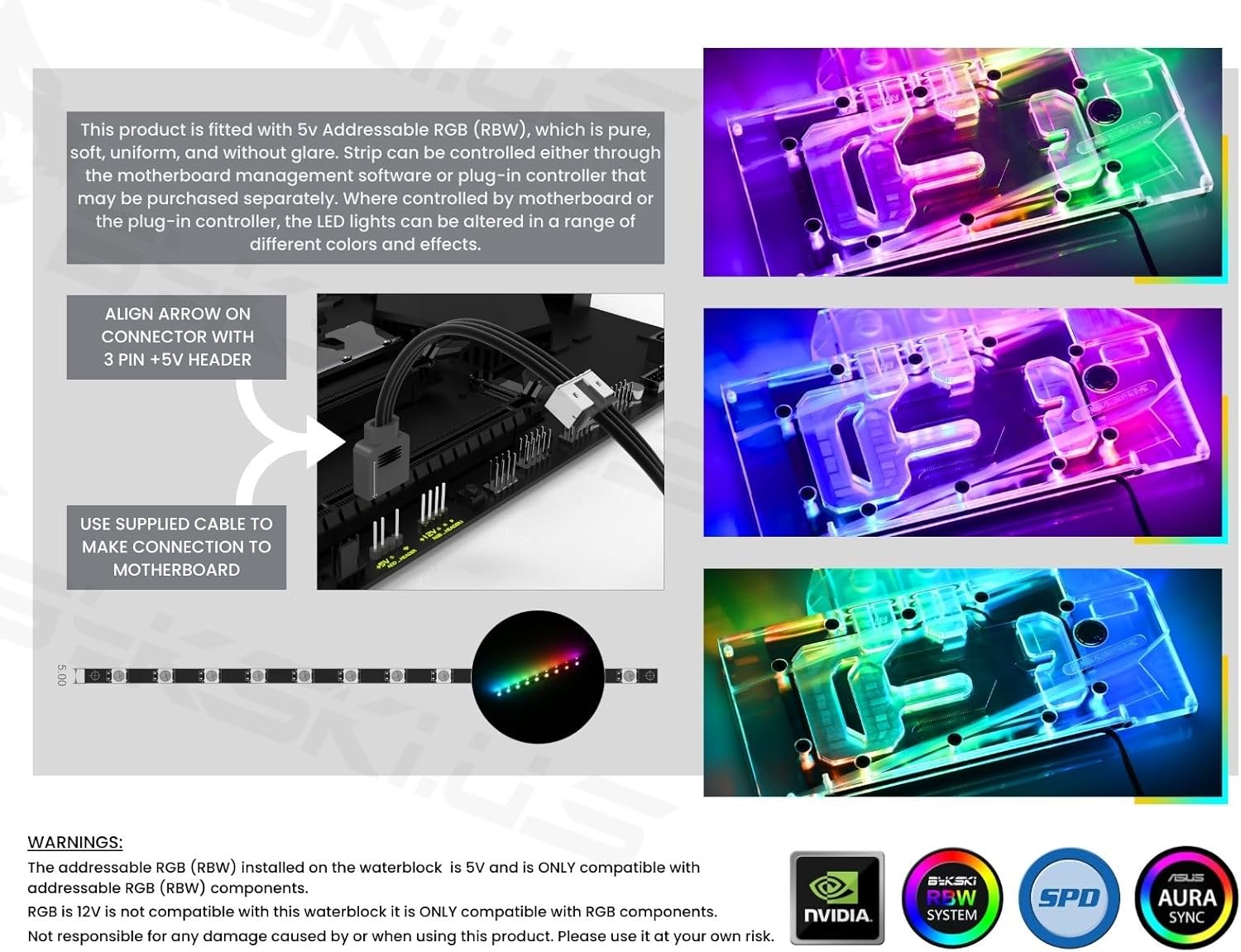 Bykski Full Coverage GPU Water Block and Backplate for MSI GeForce RTX 4060 Ventus/Gaming 8G (N-MS4060VES-X)