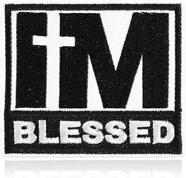 Im Blessed Patch, Christian Cross Embroidered Iron On & Sew On Applique for Bible Cover Denim Jackets Backpacks Hats Vests, Religious Gift