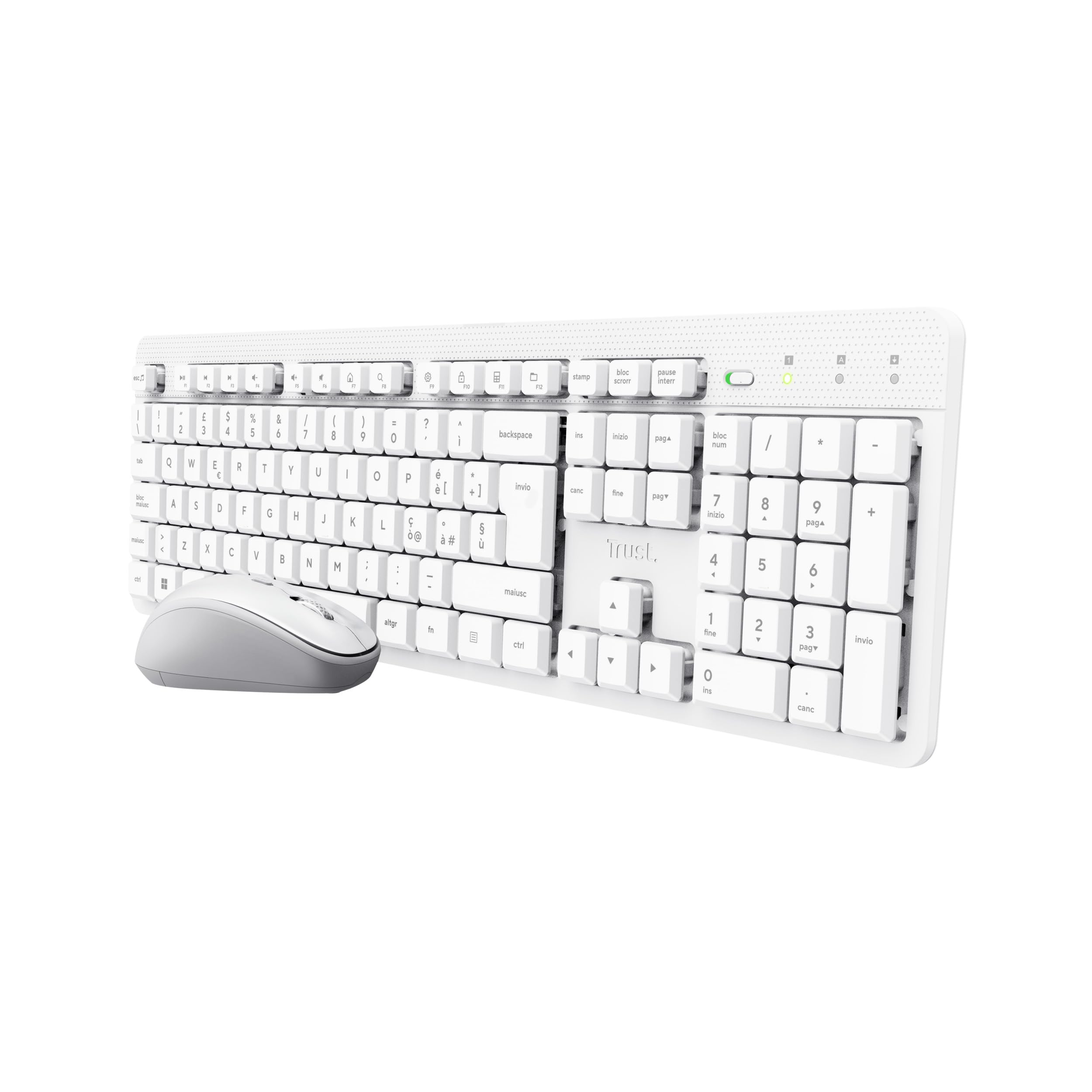 Trust ODY II Italienisches Layout (QWERTY) Tastatur und Maus Set Kabellos