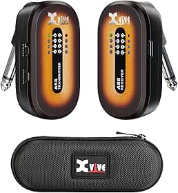 Xvive Sistema de guitarra sem fio A58 5,8 GHz receptor transmissor de guitarra sem fio para captador ativo ou passivo guitarra elétrica/acústica, vintage Sunburst
