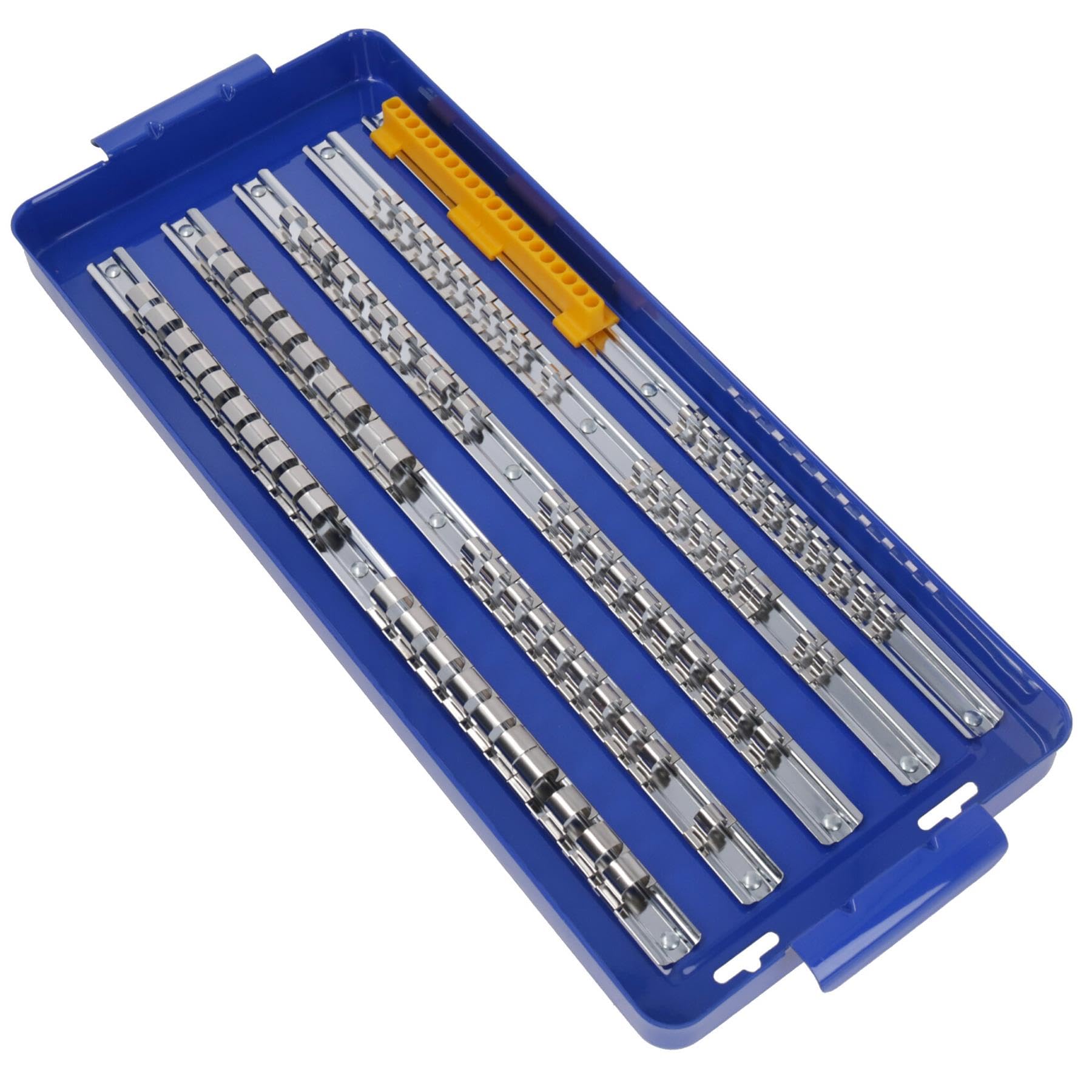 Socket and screwdriver tray rack holder 1/4, 3/8, 1/2 drive 110pc AT624