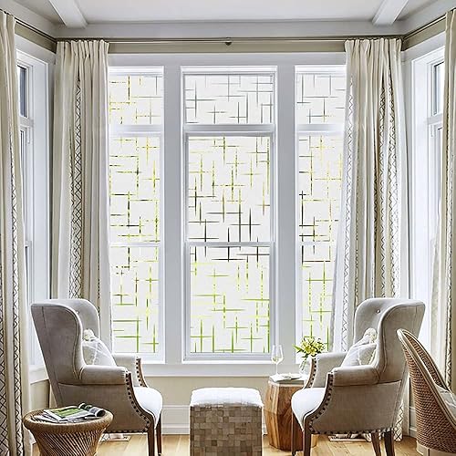 Miniatura 10 de NINETREX Película de privacidad esmerilada para ventana, película de privacidad para ventana, vinilo decorativo estático, no adhesivo, extraíble