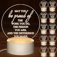 Vista 7 de 30 piezas de regalos de agradecimiento a los empleados para regalos de equipo, luz nocturna LED acrílica con texto en inglés «May You Be Proud of