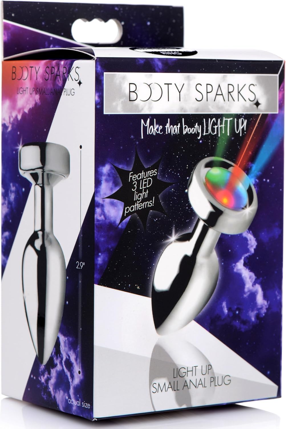 XR BRANDS Light Up, Piccolo Anal Plug, Argento - 300 g