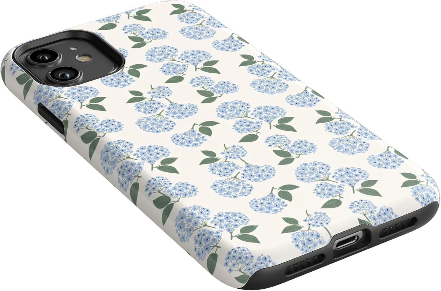 Casely iPhone 11 Case | Nantucket Cottage | Blue Hydrangea | Essential Slim Dual-Layer Protective Design