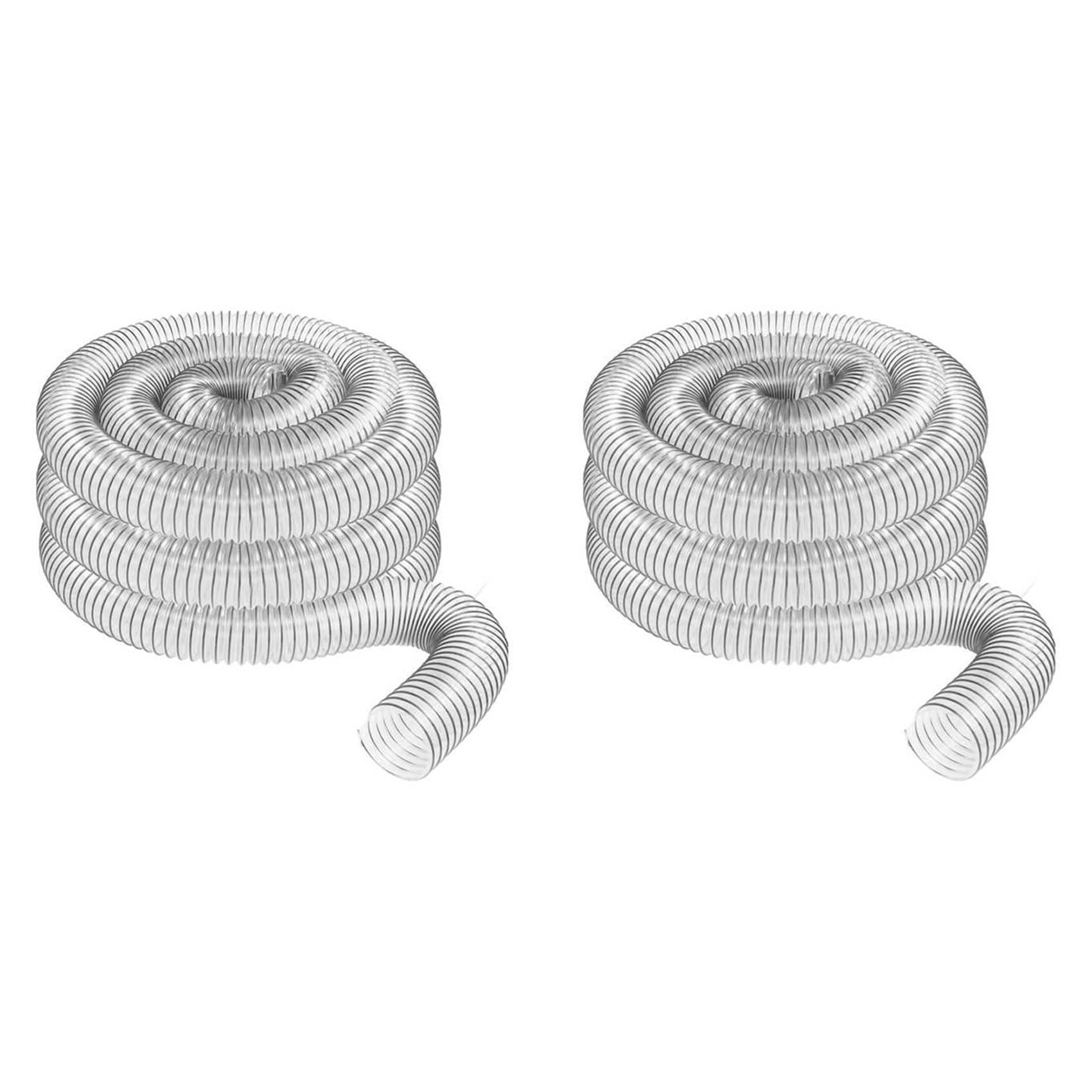 Vjsujehgy 2pcs 2Inch OD 50mm Clear PVC Dust Collection Hose for Use with Dust Collectors with Ports. Ideal for Shop Vacuums