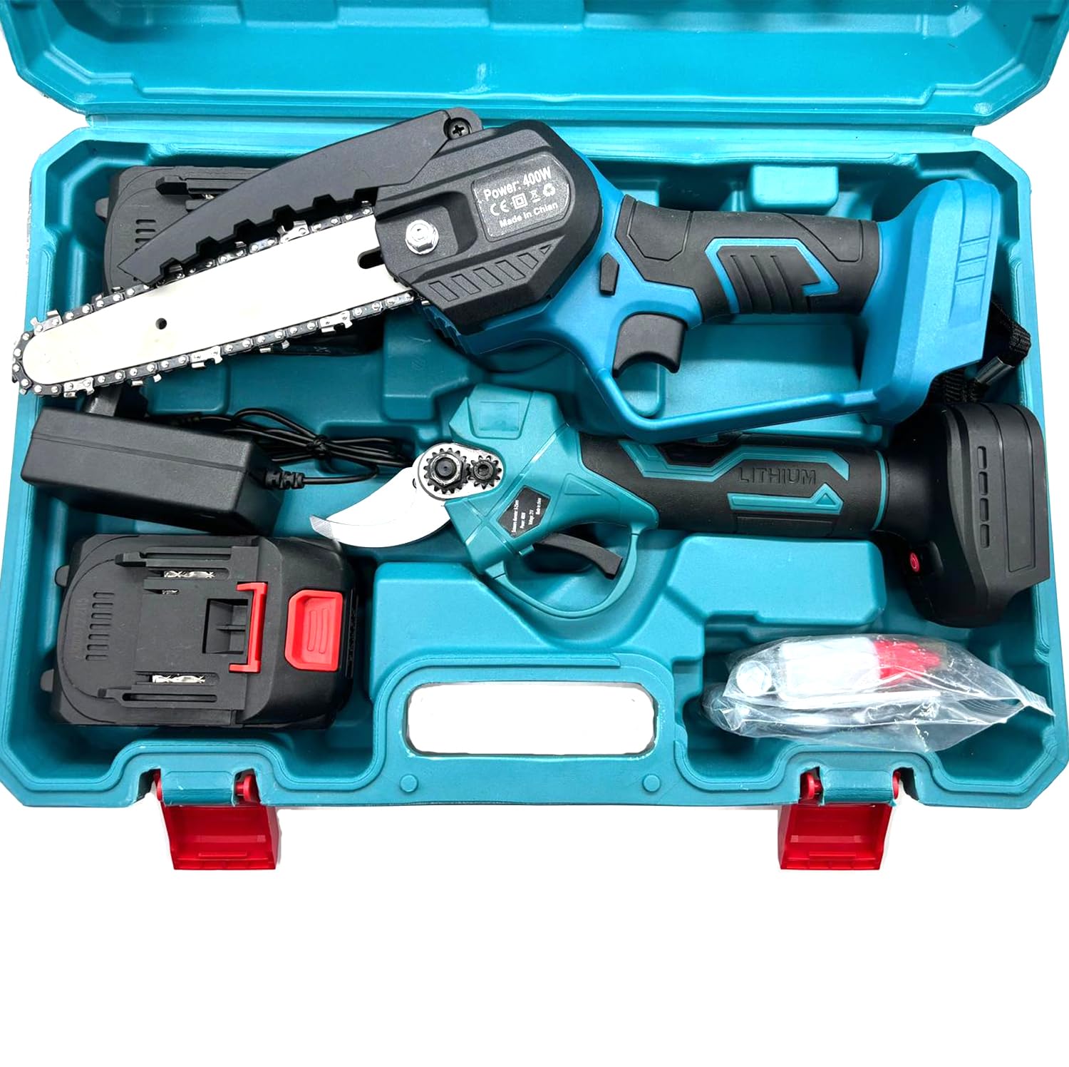 081 Store - Set da potatura e motosega a batteria 48V, il kit comprende 2 batterie da 48V e valigetta ASSISTENZA IMMEDIATA