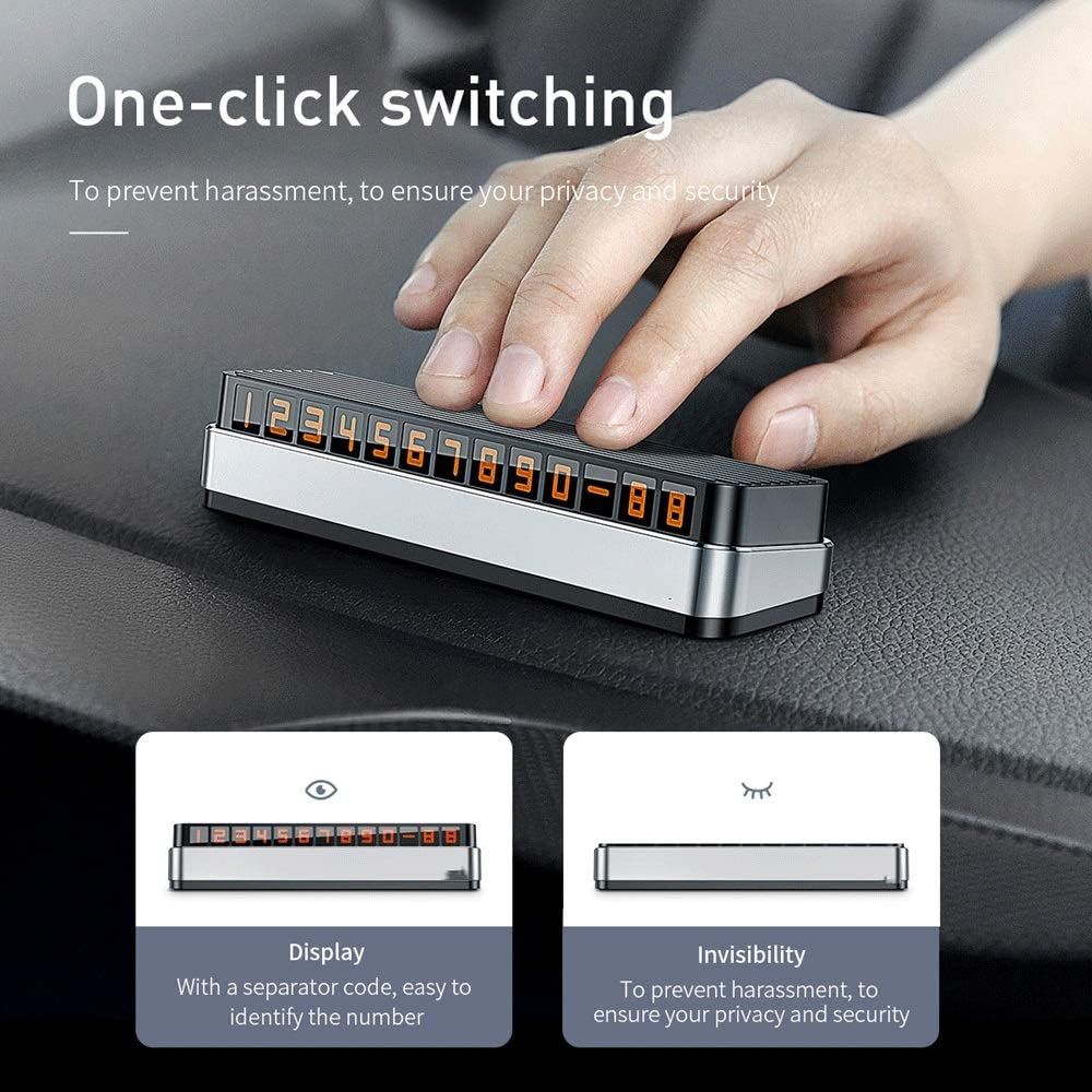 Car Temporary Parking Card Telephone Number Holder Auto Park Mobile Number Plate Car Numbers Stickers(White-Fruit peach5)