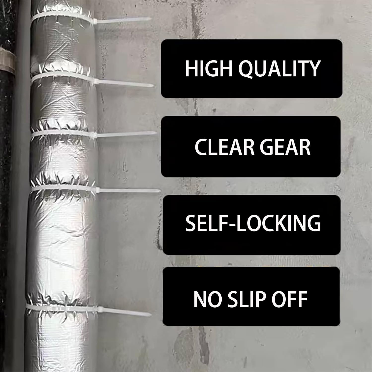 Extra Long Zip Ties Heavy Duty Outdoor, Premium White Large Zip Ties 48 inch Cable Ties with 175 Pounds Tensile Strength, 12 PCS
