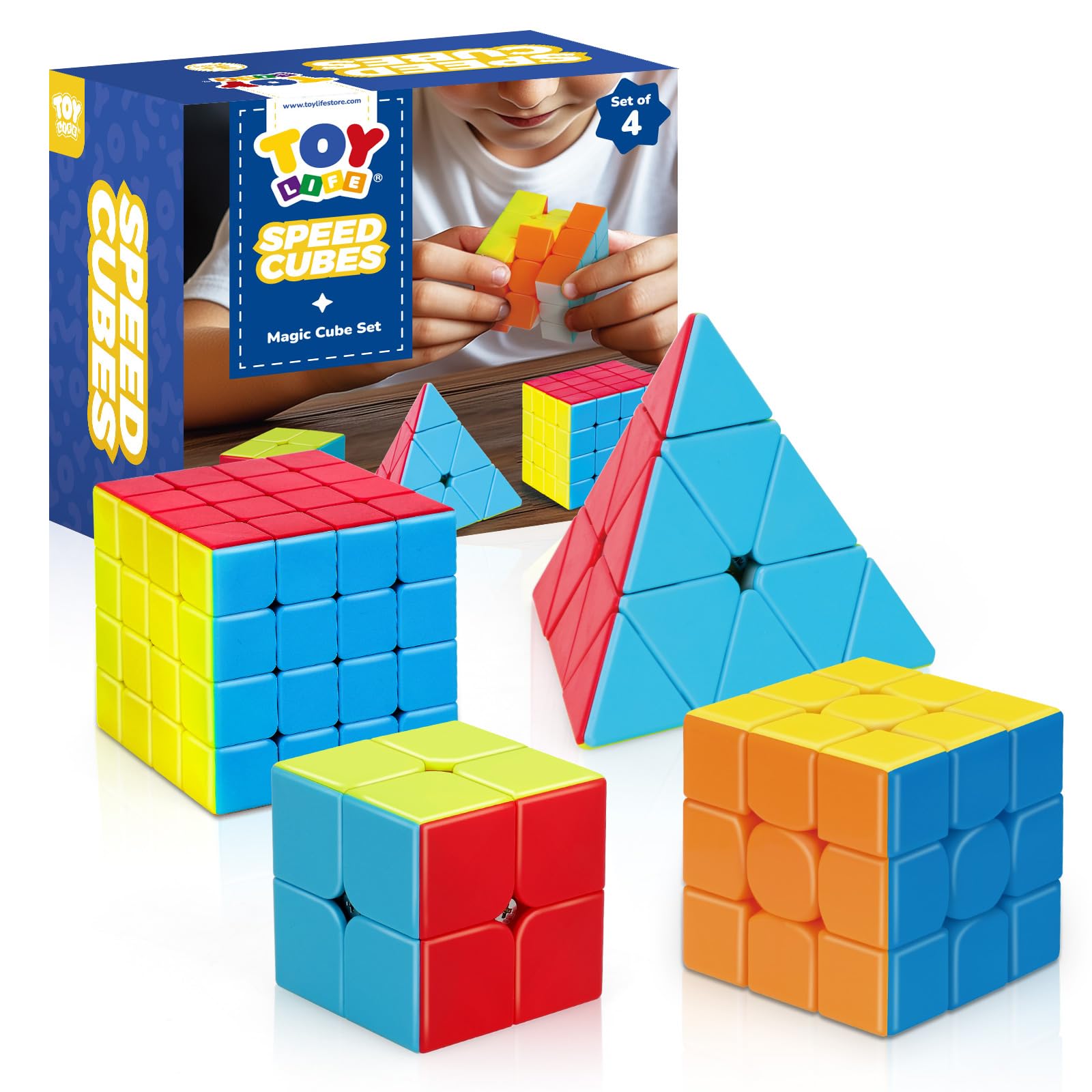 Amazon.com: STEAM Life Speed Cube Set 4 Pack Magic Cube | Includes