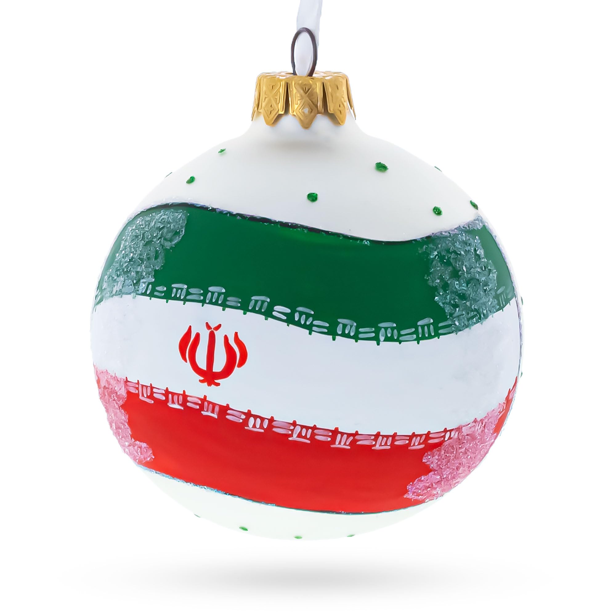 Boule d'Iran BestPysanky décoration de Noël en verre pour sapin thématique