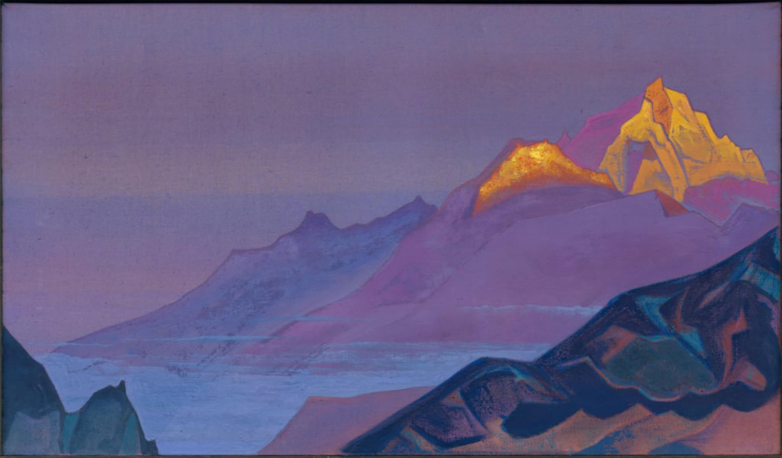 ARTXLXXBN Famous Art Print Poster Vintage Wall Art Path to Shambhala by Nicholas Roerich Canvas Art Poster for Home Decor 60x90cm