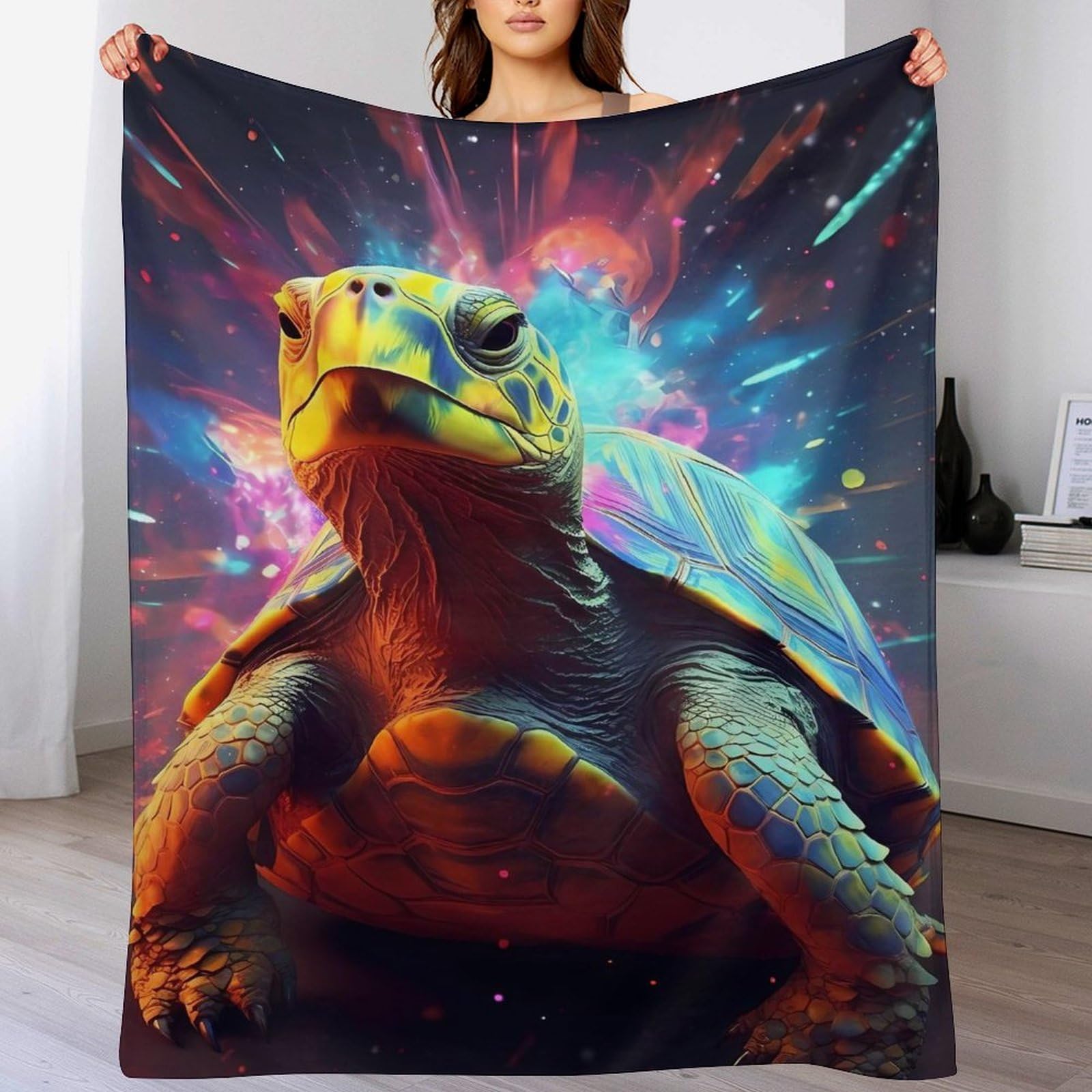 Plaid couverture de tortue moelleuse et douce, jeté de lit chaud en flannel