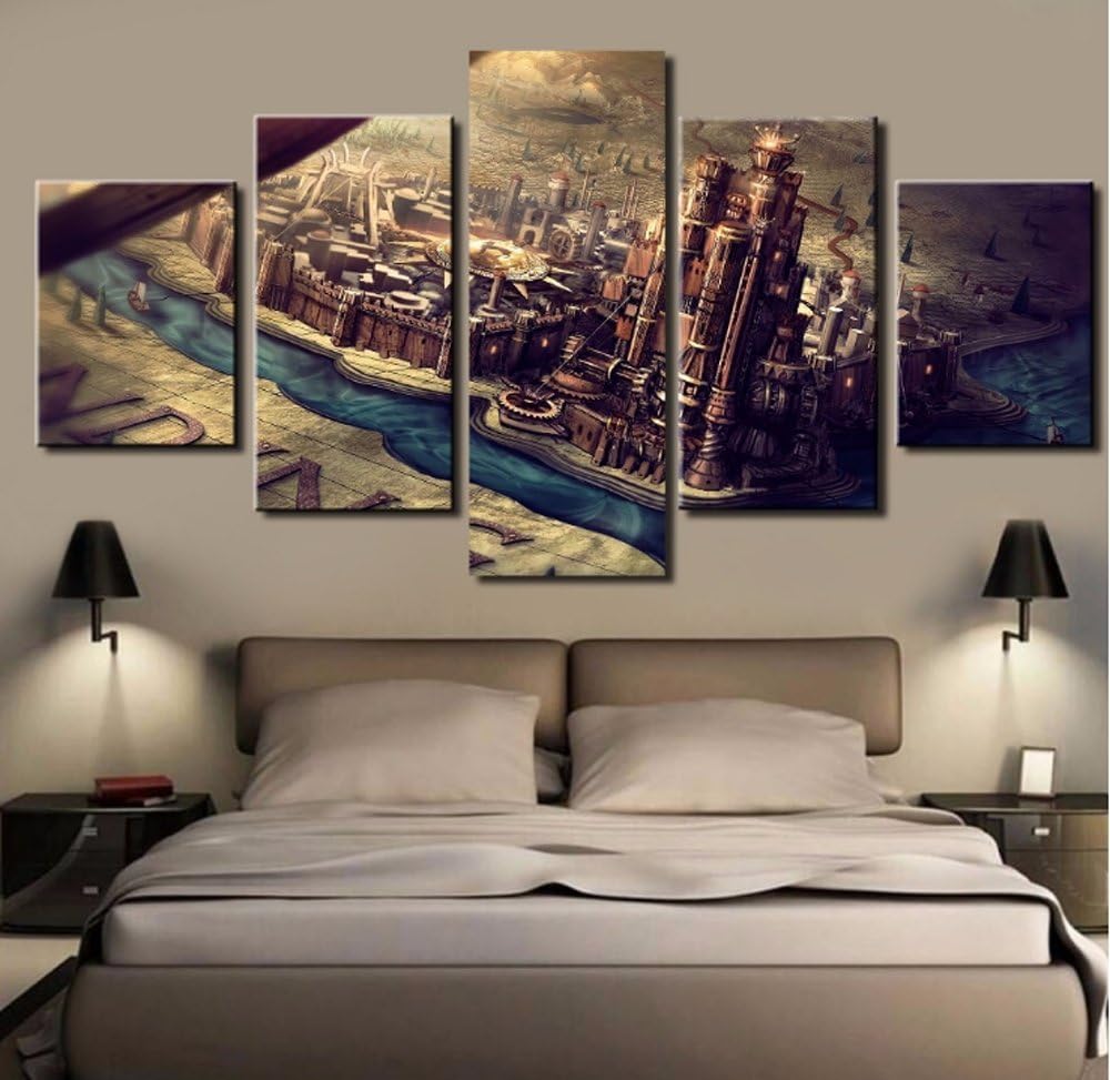 5PCS Framed Game of Thrones Canvas Prints - 5 Piece Famous Show Game Of Thrones Artwork Canvas Painting on Wall Art for Office and Home Wall Decor (Medium: 20*35cm x2pcs +20*45cm x2pcs+20*55cm x1pc)