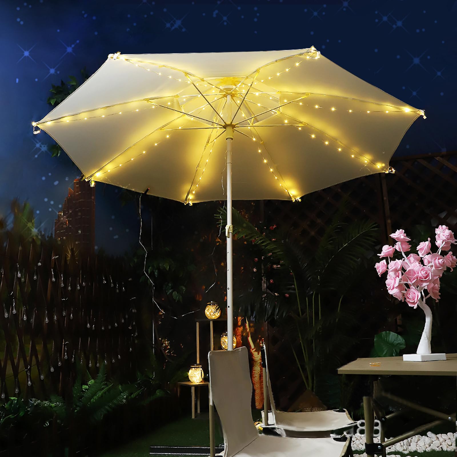 HUIOP Led Parasol Lights,LED Parasol Lights LED Leather String Lights Holiday Decoration Colorful Lights Tent Light String
