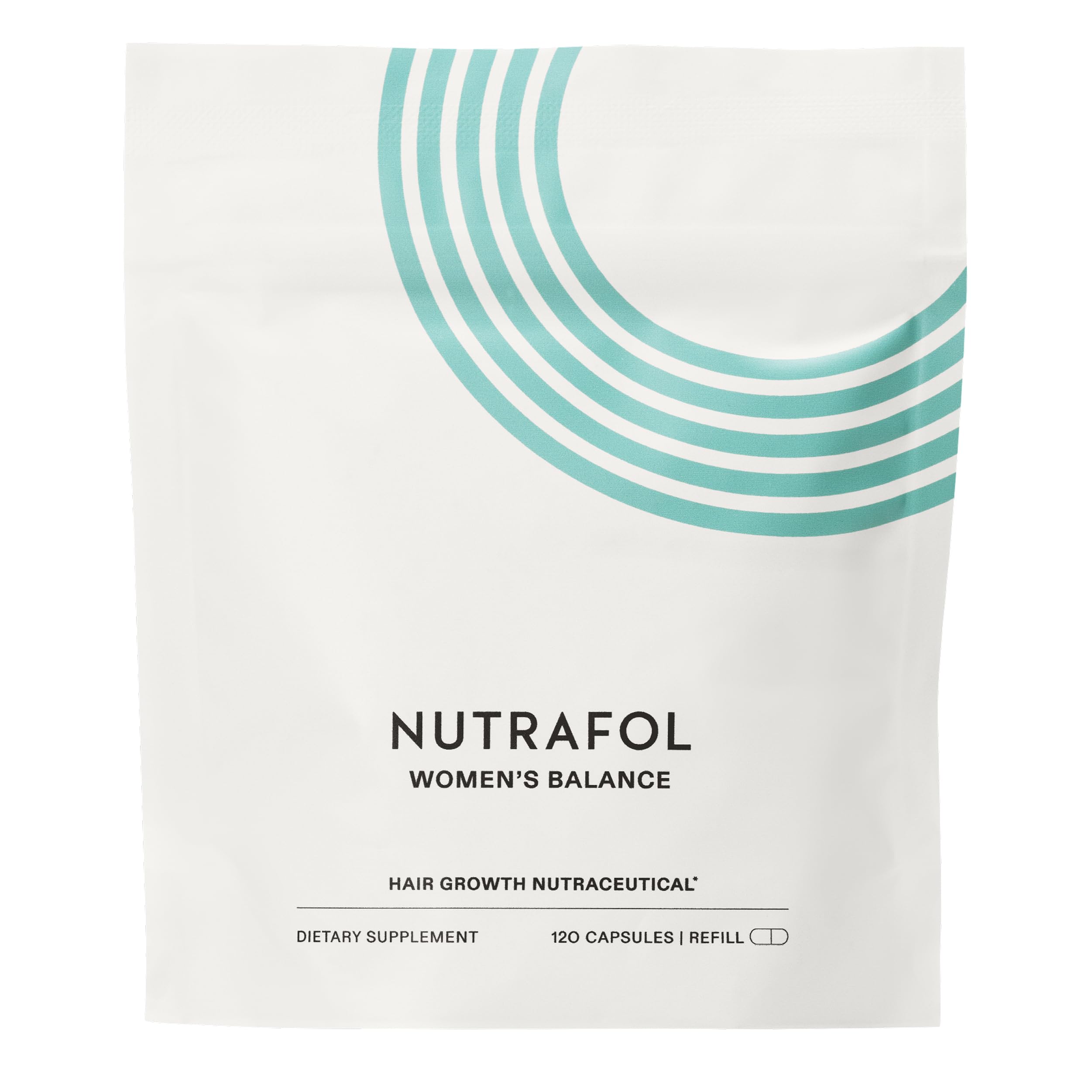 NutrafolWomen's Balance Hair Growth Supplements, Ages 45 and Up, Clinically Proven for Visibly Thicker Hair and Scalp Coverage in 3-6 Months, Dermatologist Recommended - 1 Month Supply Refill Pouch