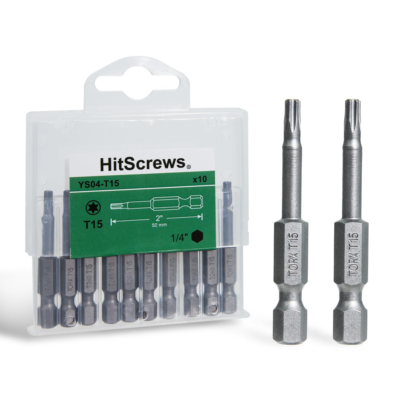 T15 Torx Bit 2"/50mm Star Screwdriver Magnetic Impact Driver Bits 10 Pcs