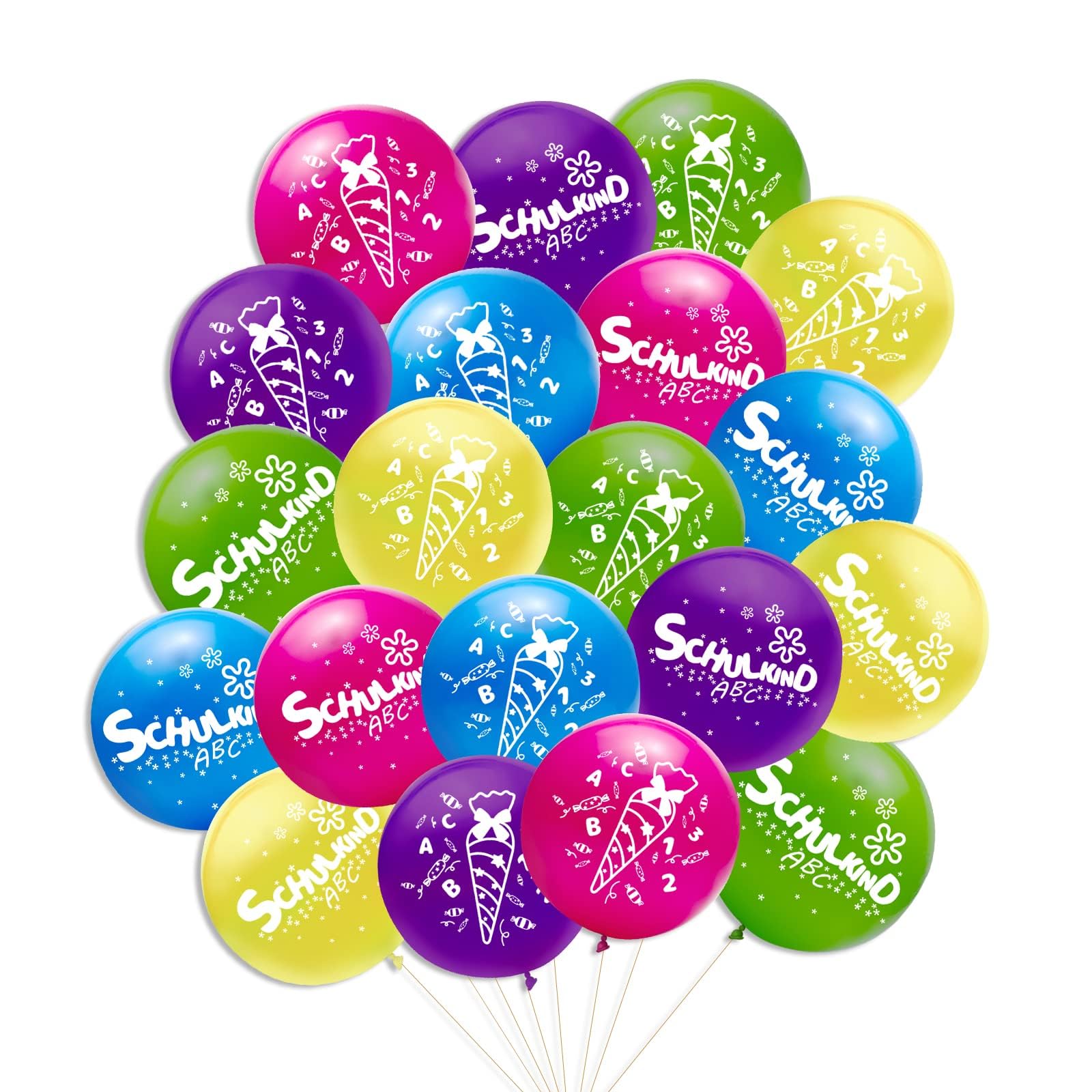 Einschulung Banner 'Alles Gute Zum Schulanfang' - 300x50 Cm, Bunte Luftballons, Für Drinnen & Draußen