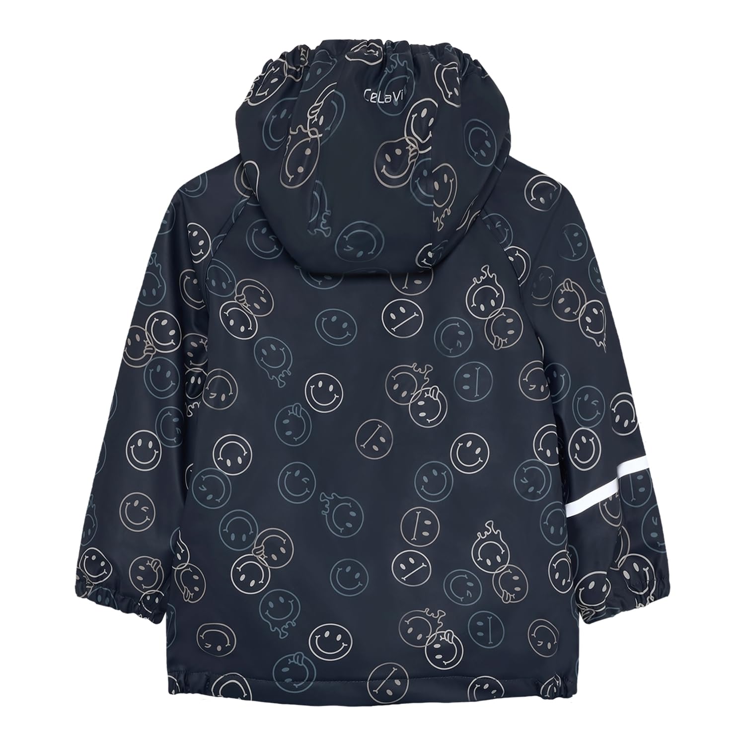 Celavi Regenjacke mit Fleecefutter Navy Smileys