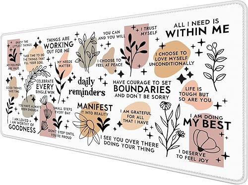 Miniatura 10 de Alfombrilla de mouse grande cristiana inspiradora floral de 31.5 x 15.7 pulgadas, versículo religioso de la Biblia, alfombrilla de escritorio grande