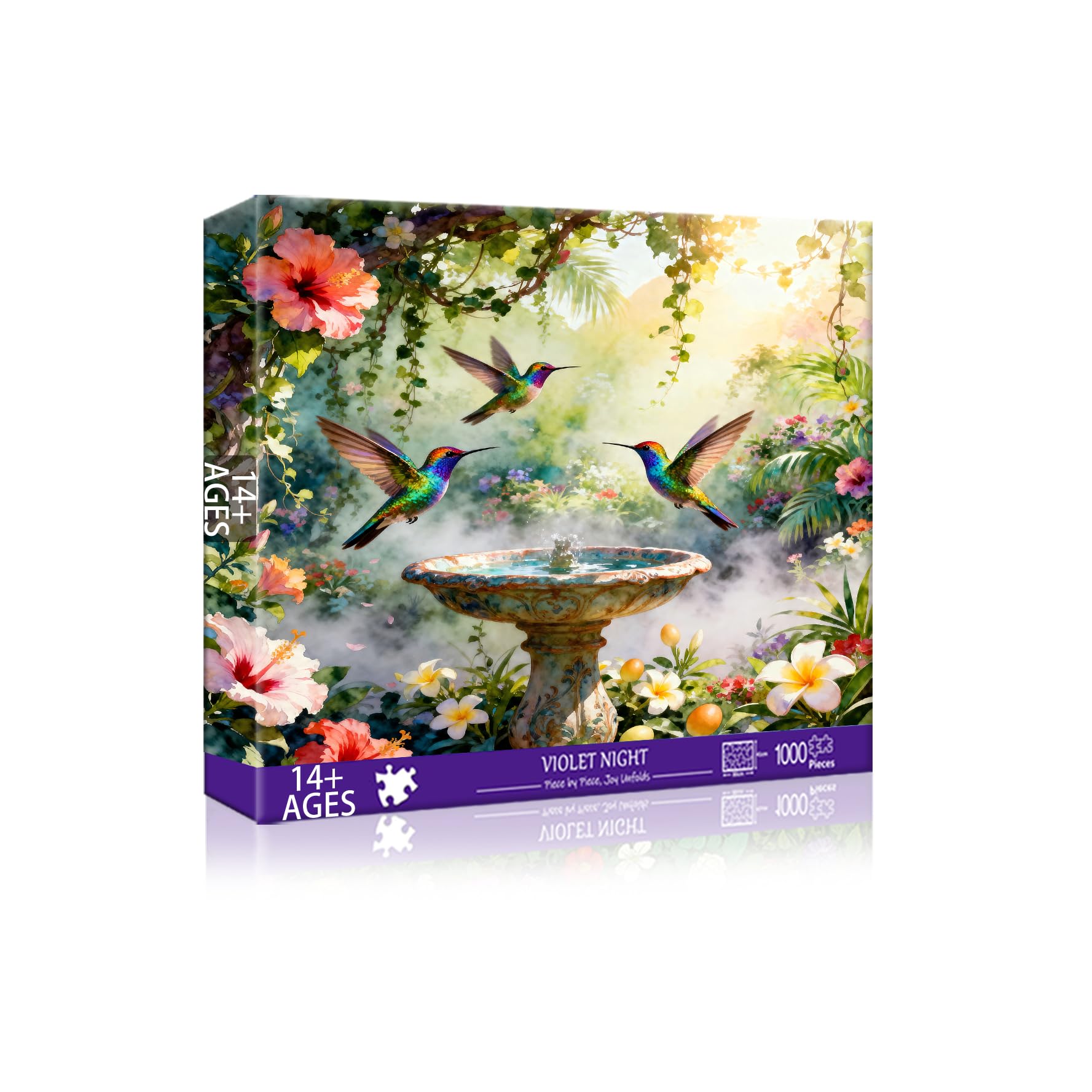 Reofrey Puzzles for Adults 1000 Pieces -HUMMINGBIRD HAVEN, Challenging Impossible Jigsaw Puzzles, Classic Puzzle for Fun Family Game & Unique Home Decor (21.7 x 19.3 inch/55x49cm) Idea — image 1