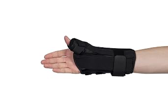 Adjustable 8" Wrist and Thumb Spica Support With Removable Insert- Right, Large, Brand, Black