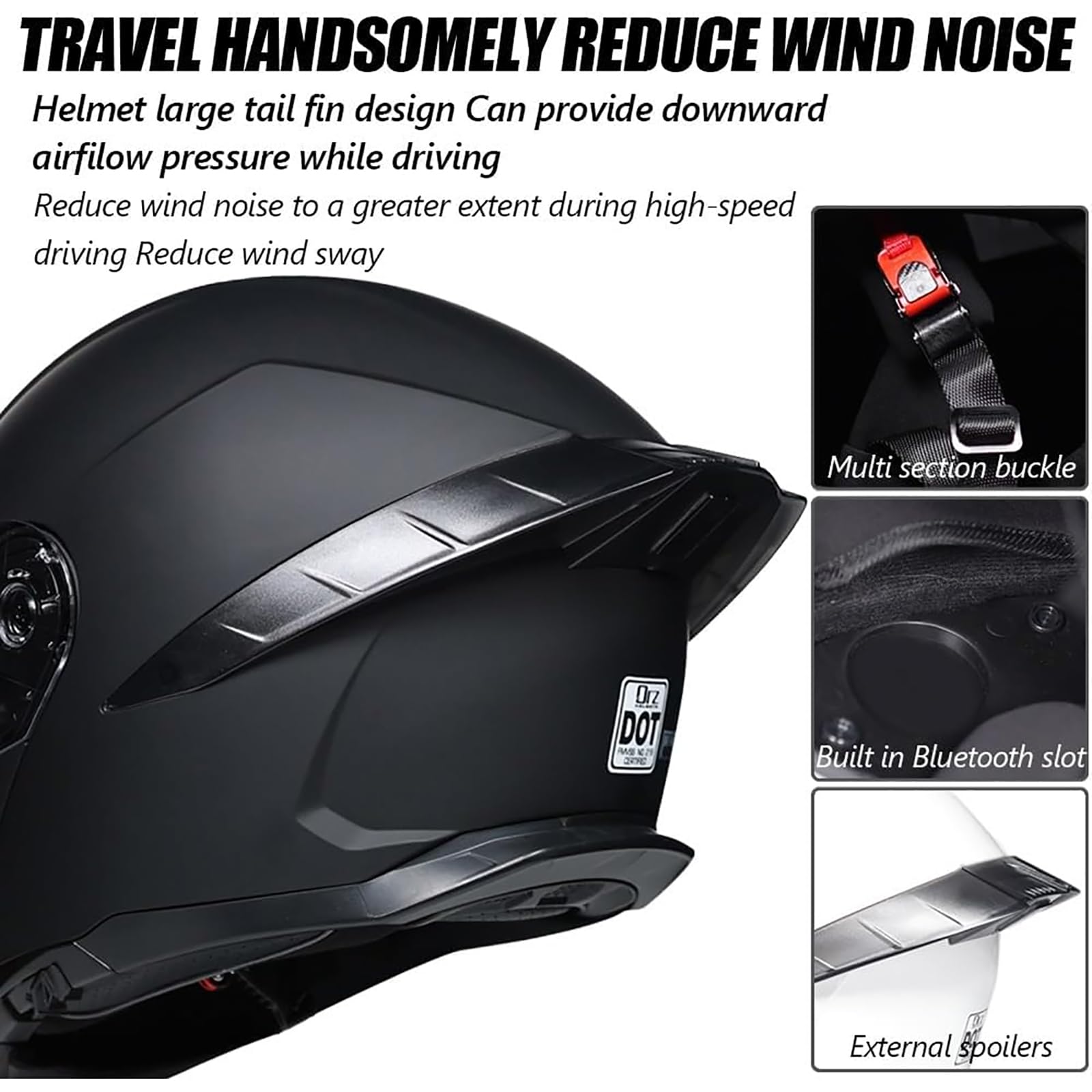 Helmets Bluetooth Integrated Modular Motorcycle Helmet, Double Visor, Detachable Lining - Suitable for Men and Women